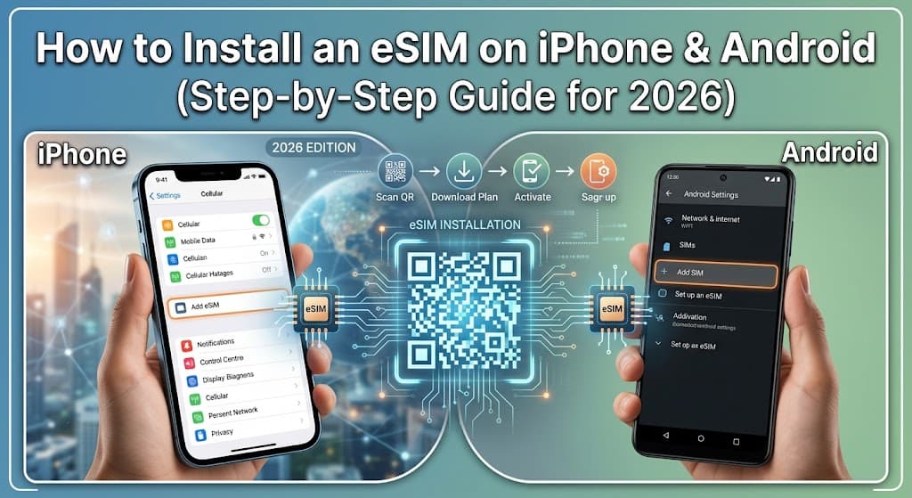 How to Install an eSIM on iPhone & Android (Step-by-Step Guide for 2026)